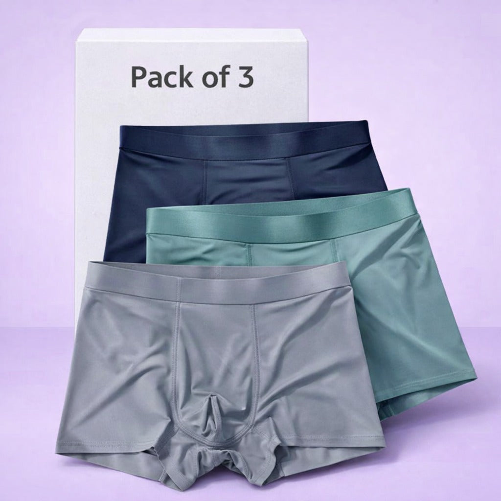 Men's Ice Silk Briefs Boxers _ Buy 1 Get 2 Free @ Just Rs.699/-